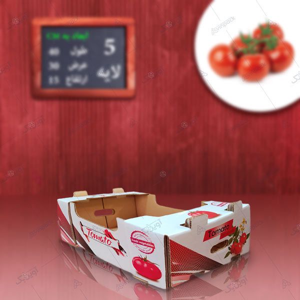 کارتن لمینتی گوجه صادراتی طرح عمومی سفید قرمز 1
